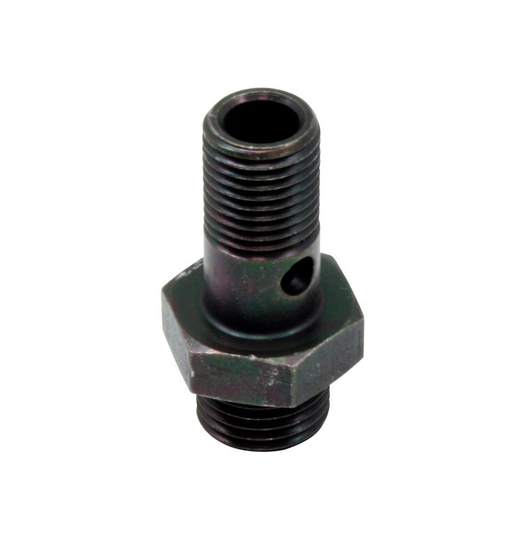 AEM High Volume Fuel Rail Banjo Fitting w/ Hole - Male -6AN ORB thread (9/16in -18) - 25-603