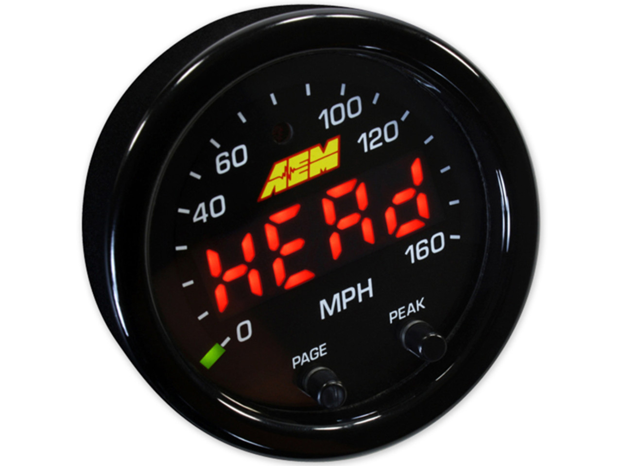 AEM X-Series 0-160 MPH Black Bezel w/ Black Face GPS Speedometer Gauge - 30-0313