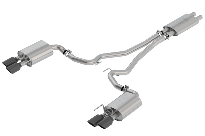 Borla Touring Catback Exhaust w. Black Tips - 18-23 Ford Mustang GT