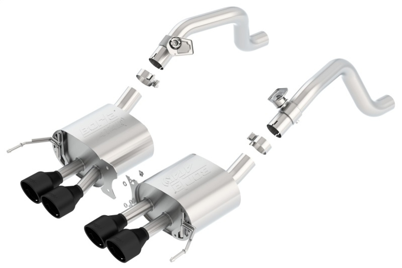 Borla Atak Axleback Exhaust w/o NPP w. Black Tips - C7 Corvette Singray LT1