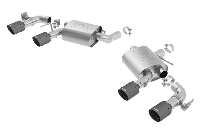 Borla Atak Axleback Exhaust w. Quad CF Black Tips w. NPP Valves - 16-24 Chevrolet Camaro SS