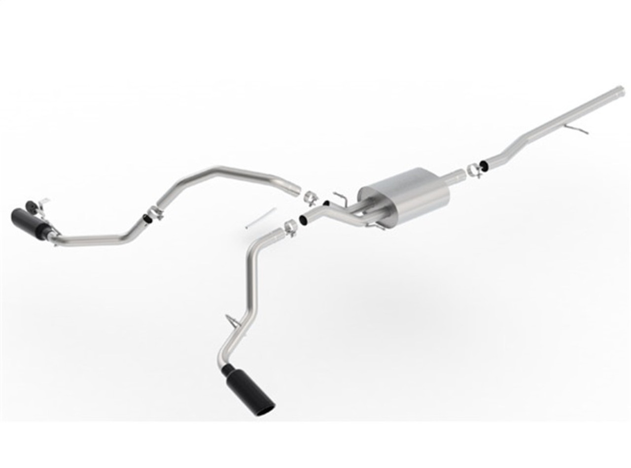 Borla 14-18 Chevrolet Silverado 1500 AT/MT 4DR SS S-Type Catback Exhaust Black Chrome Tip - 140545BC