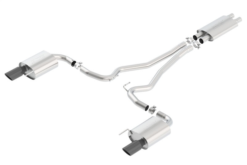 Borla Touring Catback Exhaust w. Black Tips - 15-17 Mustang GT