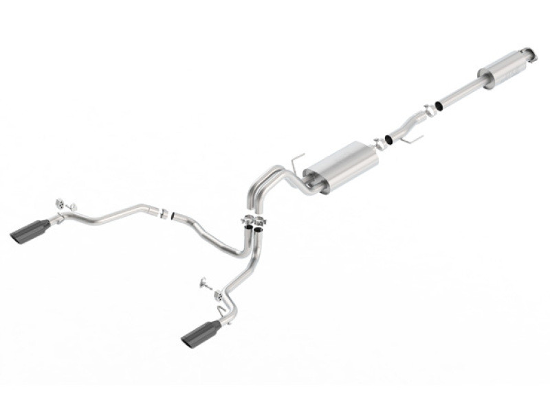 Borla 15-17 Ford F-150 2.7L/ 3.5L EcoBoost/ 5.0L V8 Rear Exit S-Type Catback Exhaust Black Chrome - 140615BC