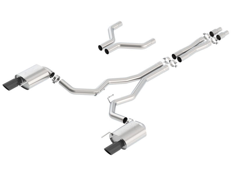 Borla Atak Catback Exhaust w. Black Tips w. Front Pipes - 15-17 Mustang GT
