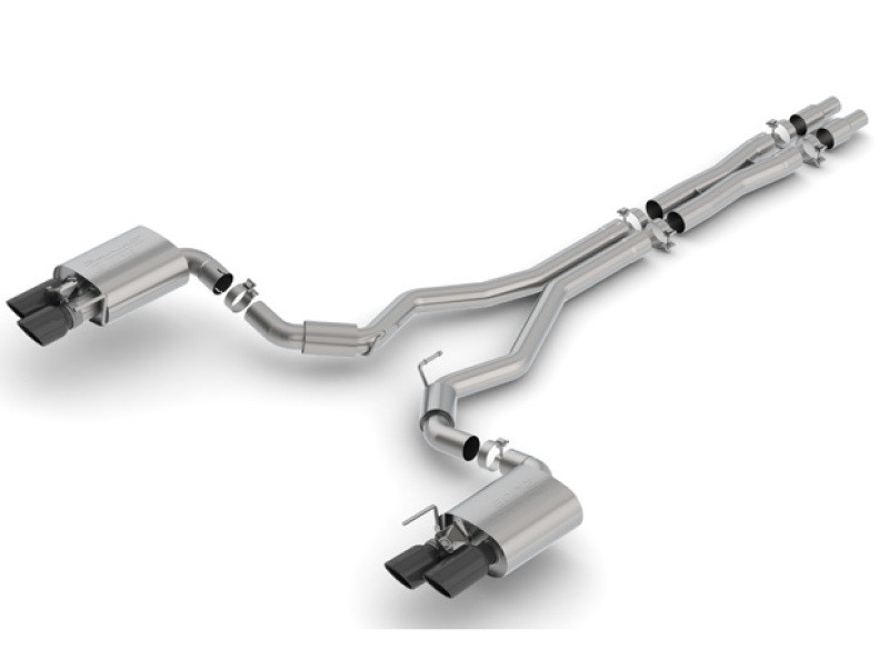 Borla S-Type Valved Catback Exhaust w. Black Tips - 18-23 Ford Mustang GT