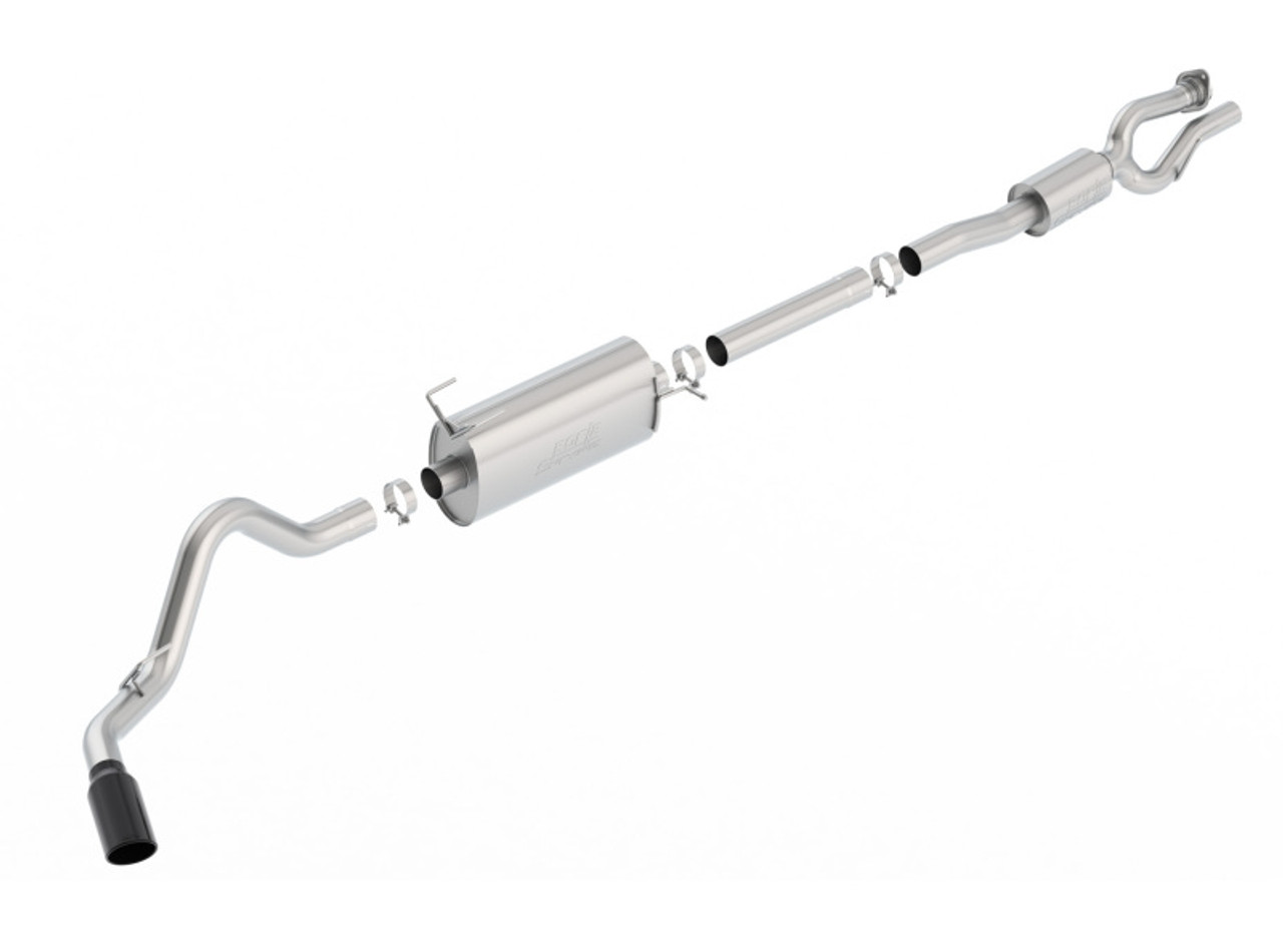 Borla S-Type Cat-Back 17-19 Ford F-250/350 Super Duty Side Exit Exhaust - Black Chrome Tip - 140798BC
