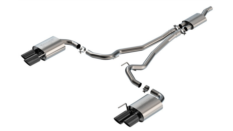 Borla 2024 Ford Mustang 2.3L Ecoboost S-Type Black Chrome Catback Exhaust w/ Quad Tips - Non-Active - 140981BC