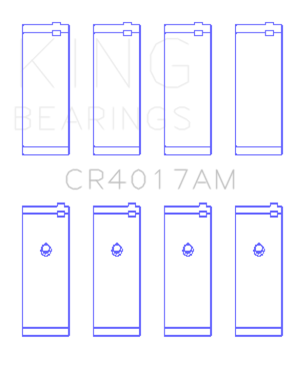 King Engine Bearings Opel 1.8/2.0 X18/20Xe (Size +0.50mm) Connecting Rod Bearing Set - CR4017AM0.5