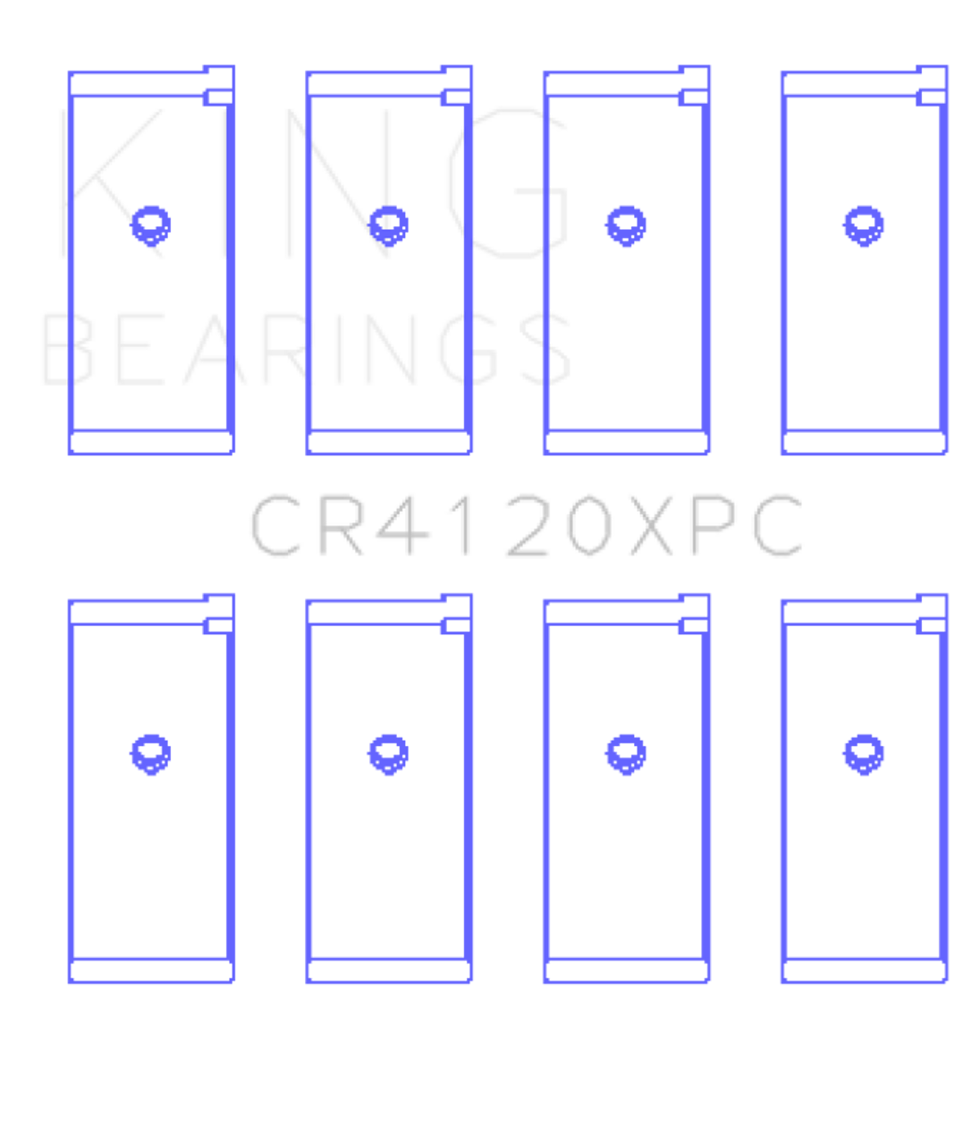 King 1992+ Mitsubishi 4G63/4G64 EVO I-IV (Size 0.5) Connecting Rod Bearing Set - CR4120XPC0.5