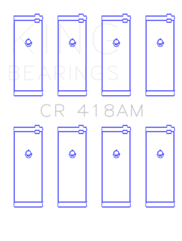 King Daewoo A15DM/A15MF/A15SMS/A16DMS/G15MF /Opel /Vauxhall 16SV/E16SE (Size STD) Rod Bearing Set - CR418AM