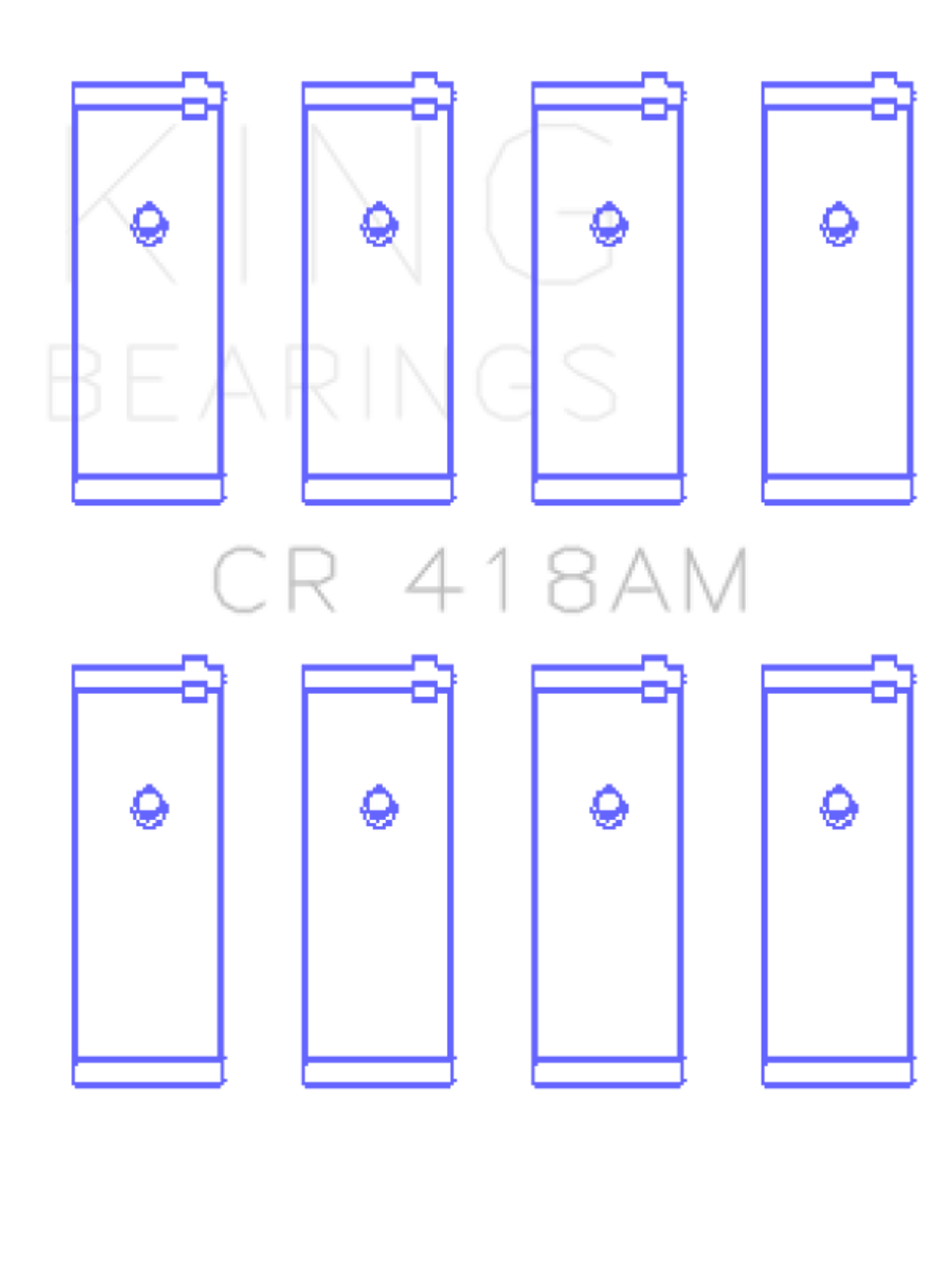 King Daewoo A15DM/A15MF/A15SMS/A16DMS/G15MF /Opel /Vauxhall 16SV/E16SE (Size 0.75) Rod Bearing Set - CR418AM0.75