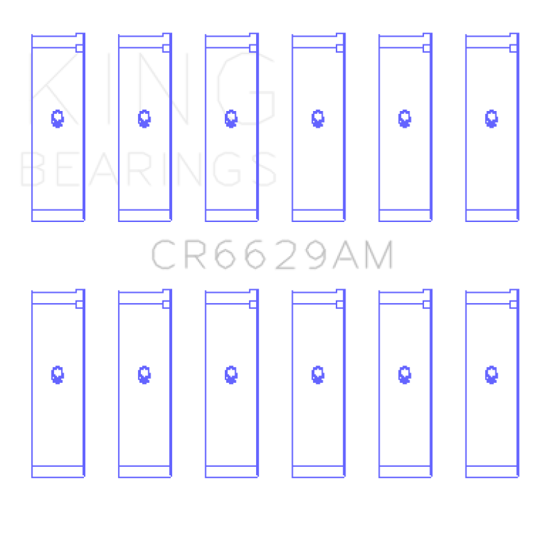 King Mitsubishi 181CI 3.0L 6G72 V6 / 152CI 2.5L 6G73 V6 (Size +0.75) Rod Bearing Set - CR6629AM0.75