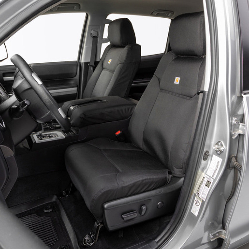 Covercraft 22-24 Chevrolet Silverado Carhartt PrecisionFit Custom Front Row Seat Covers - Blk - GTC4327ABCOBK