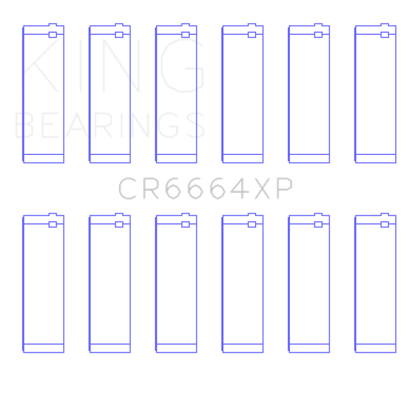 King Buick V6 (Size 0.020 Oversized) XP - Series Performance Rod Bearing Set - CR6664XP020