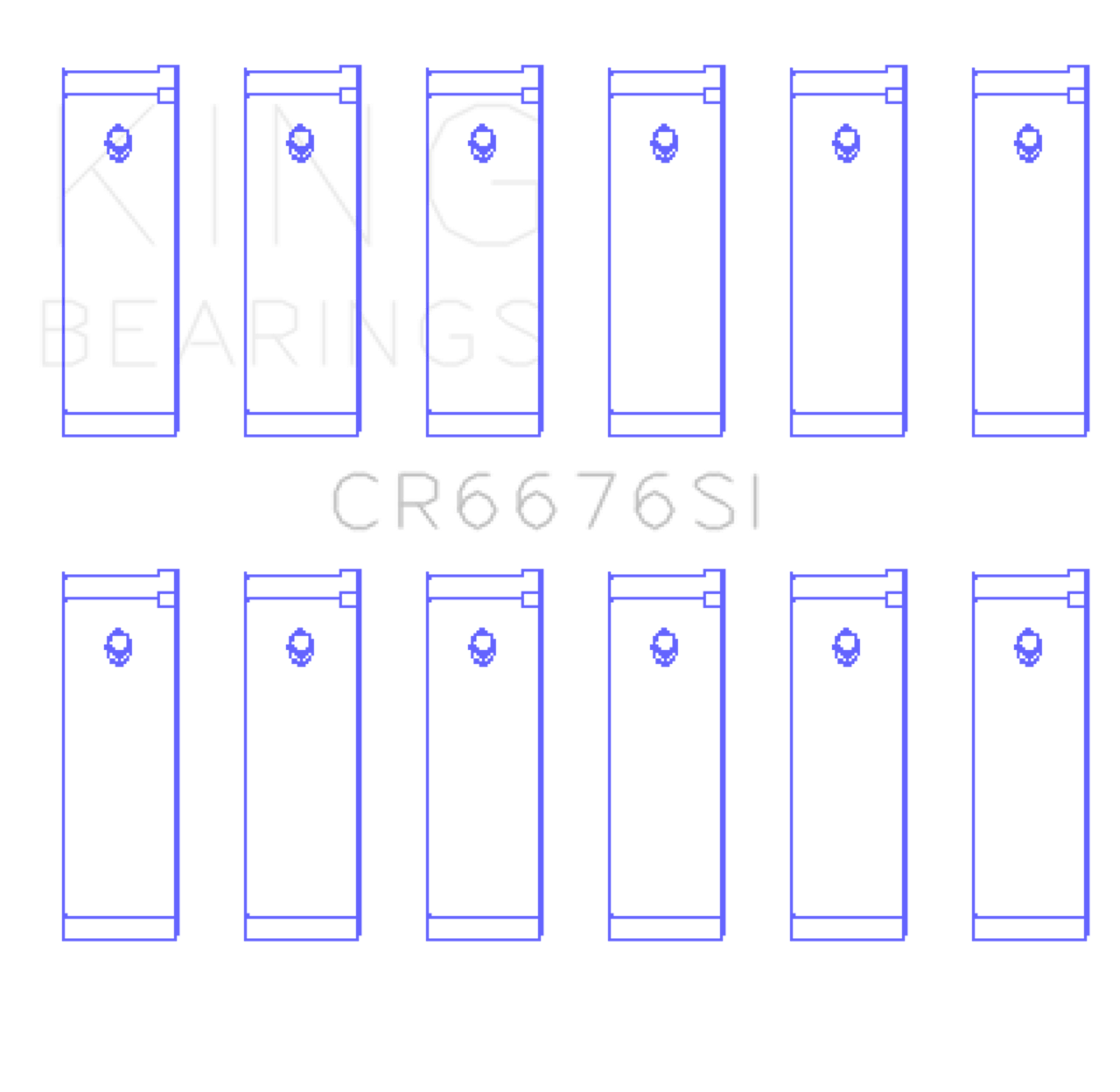 King Engine Bearings Nissan Rb30/Vg30 (Size +0.75mm) Connecting Rod Bearing Set - CR6676SI0.75