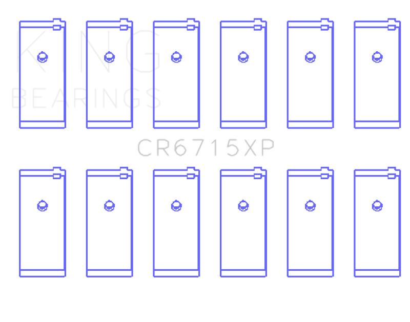 King Nissan TB42/TB45/TB48 L6 4.2L/4.5L/4.8L (Size 0.25mm) Tri-Metal Perf Rod Bearing Set - CR6715XP0.25