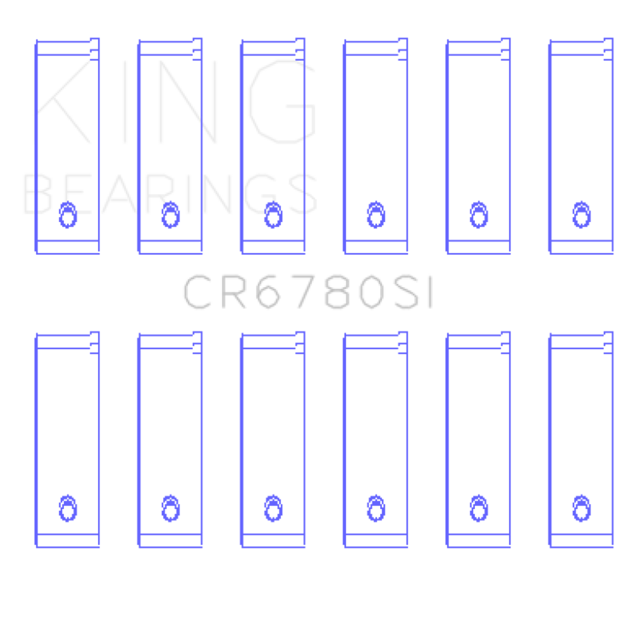 King Engine Bearings Chrysler 2.7L (Size +1.0mm) Connecting Rod Bearing Set - CR6780SI1.0