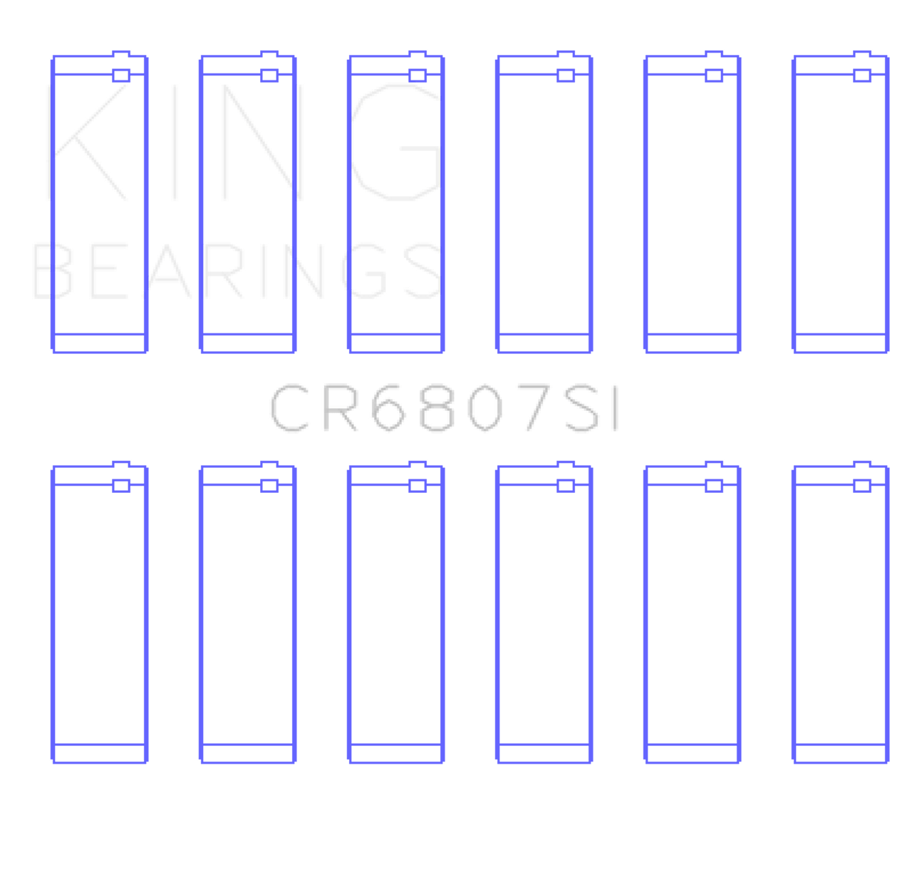 King Engine Bearings Ford V6 Triton/Ohv (Od+.002in) (Size +0.50mm) Connecting Rod Bearing Set - CR6807SI0.5