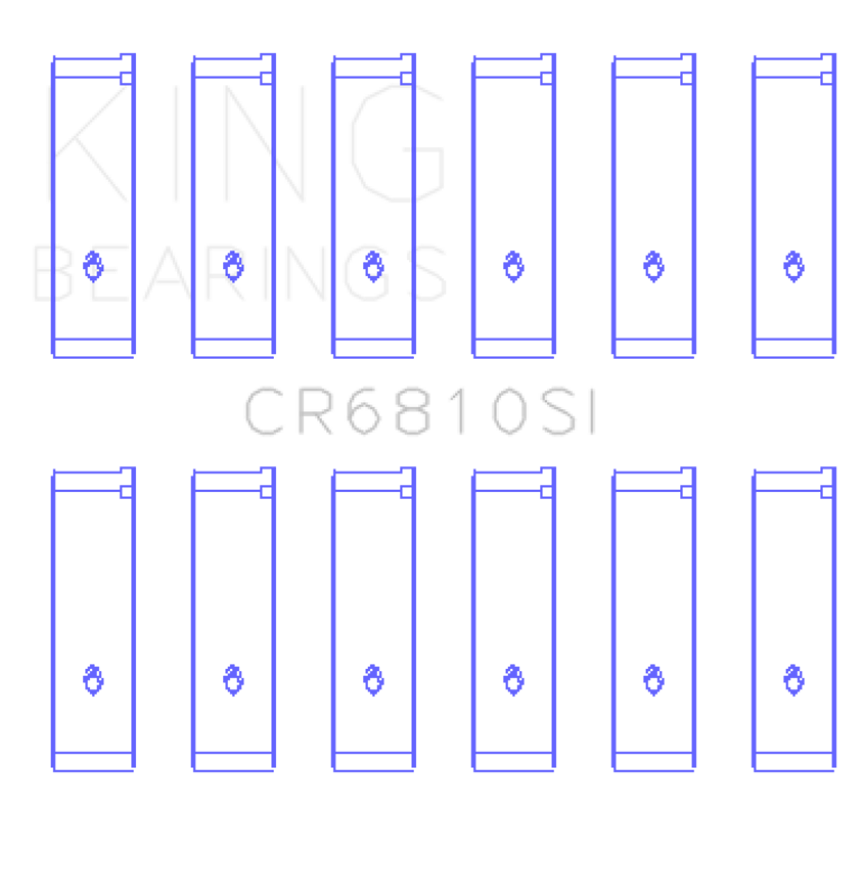 King Engine Bearings Chrysler 215 (Size +0.50mm) Connecting Rod Bearing Set - CR6810SI0.5
