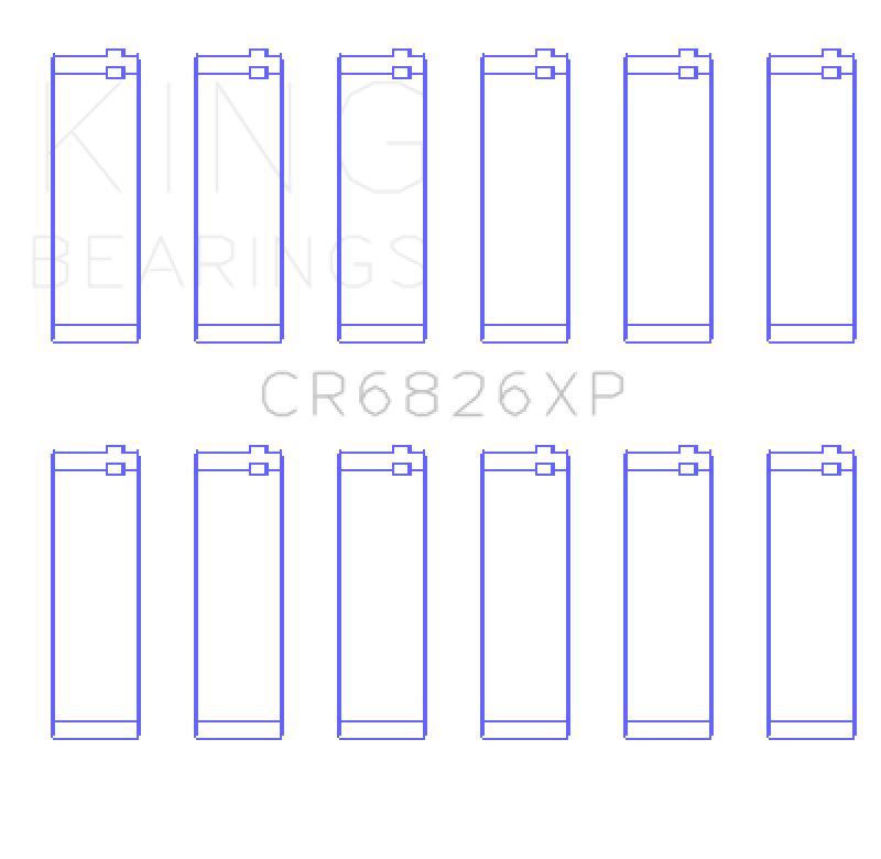 King Engine Bearings Gm/HolDEn 3.6 Lf4/Lfx/Lgx (Size +.026mm) Connecting Rod Bearing Set - CR6826XP.026