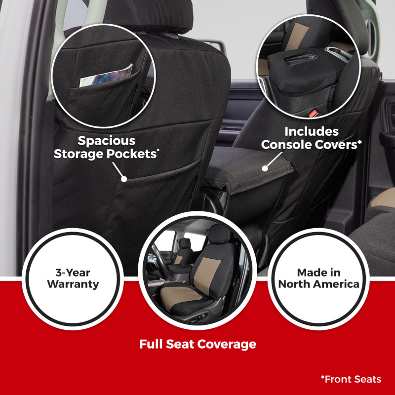 Covercraft 21-24 Dodge Durango Endura PrecisionFit Custom Front Row Seat Covers - Charcoal/Silver - GTD4269ABENCS Photo - out of package