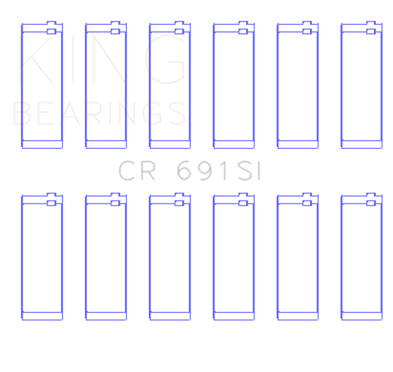 King Engine Bearings Ford V-6 183. (Size +0.50mm) Connecting Rod Bearing Set - CR691SI0.5