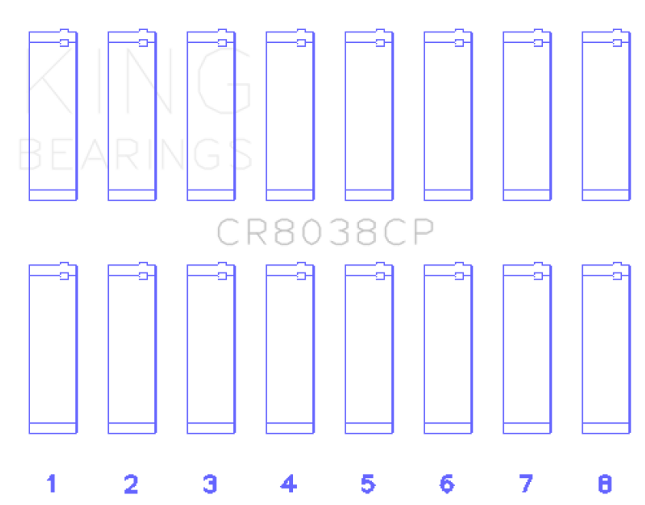 King 03-09 Ford Powerstroke V8 6.0L Diesel (Size +.25mm) Connecting Rod Bearing Set - CR8038CP0.25