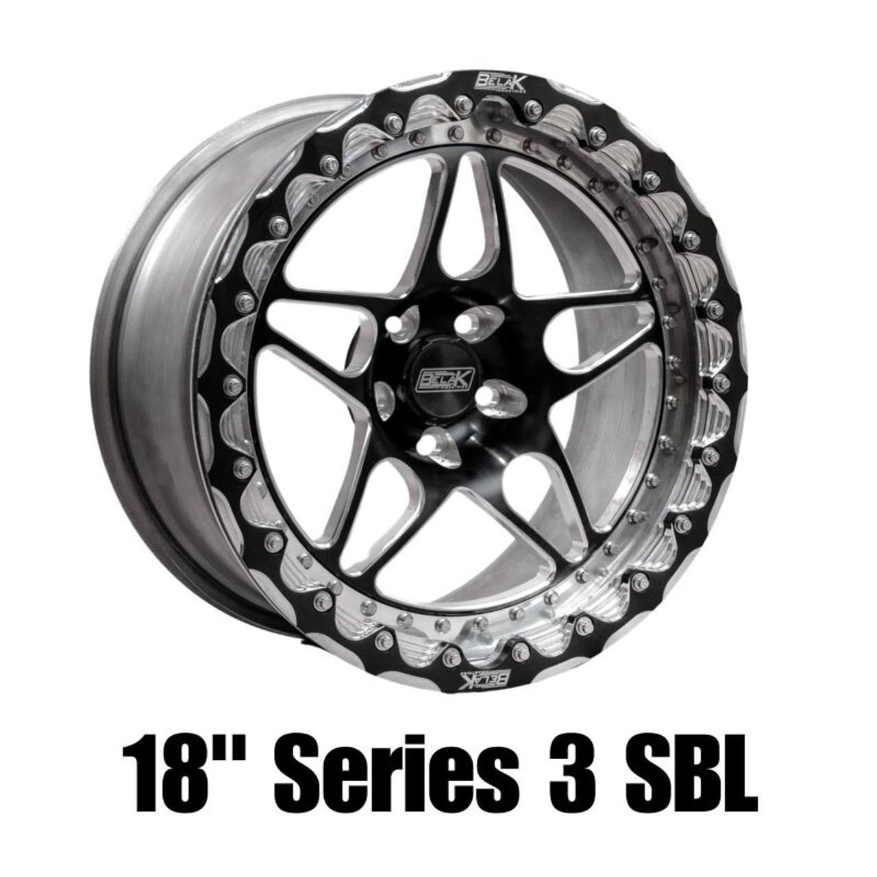 Belak 18x12 / 8.75in BS / 5x120 BP / High Pad / Series 3 Wheel - Single Beadlock - 18125120S38BS-SBL