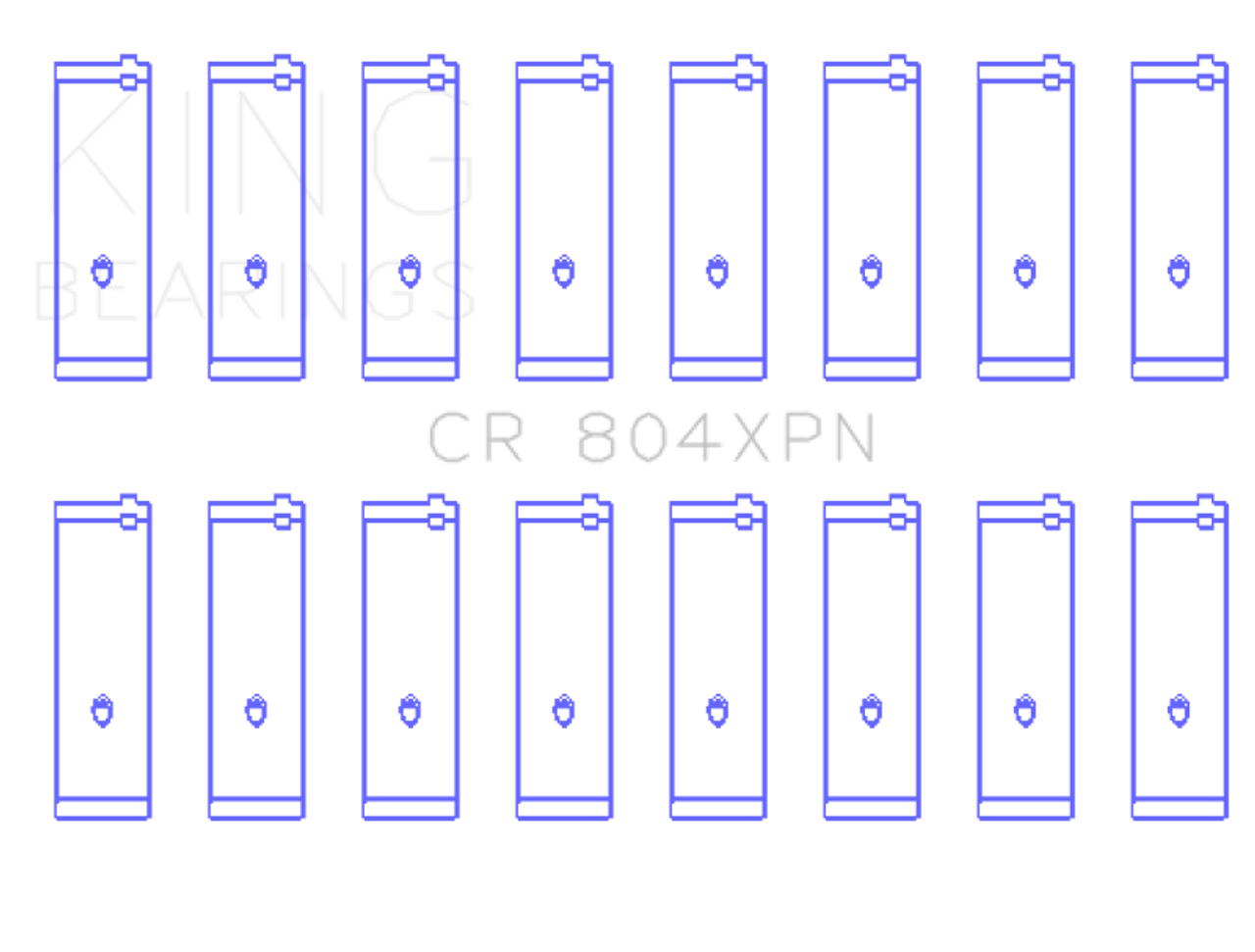 King Ford 260ci 289ci 302 5.0L Windsor Performance Connecting Rod Bearing - Set of 8 - CR804XPN001
