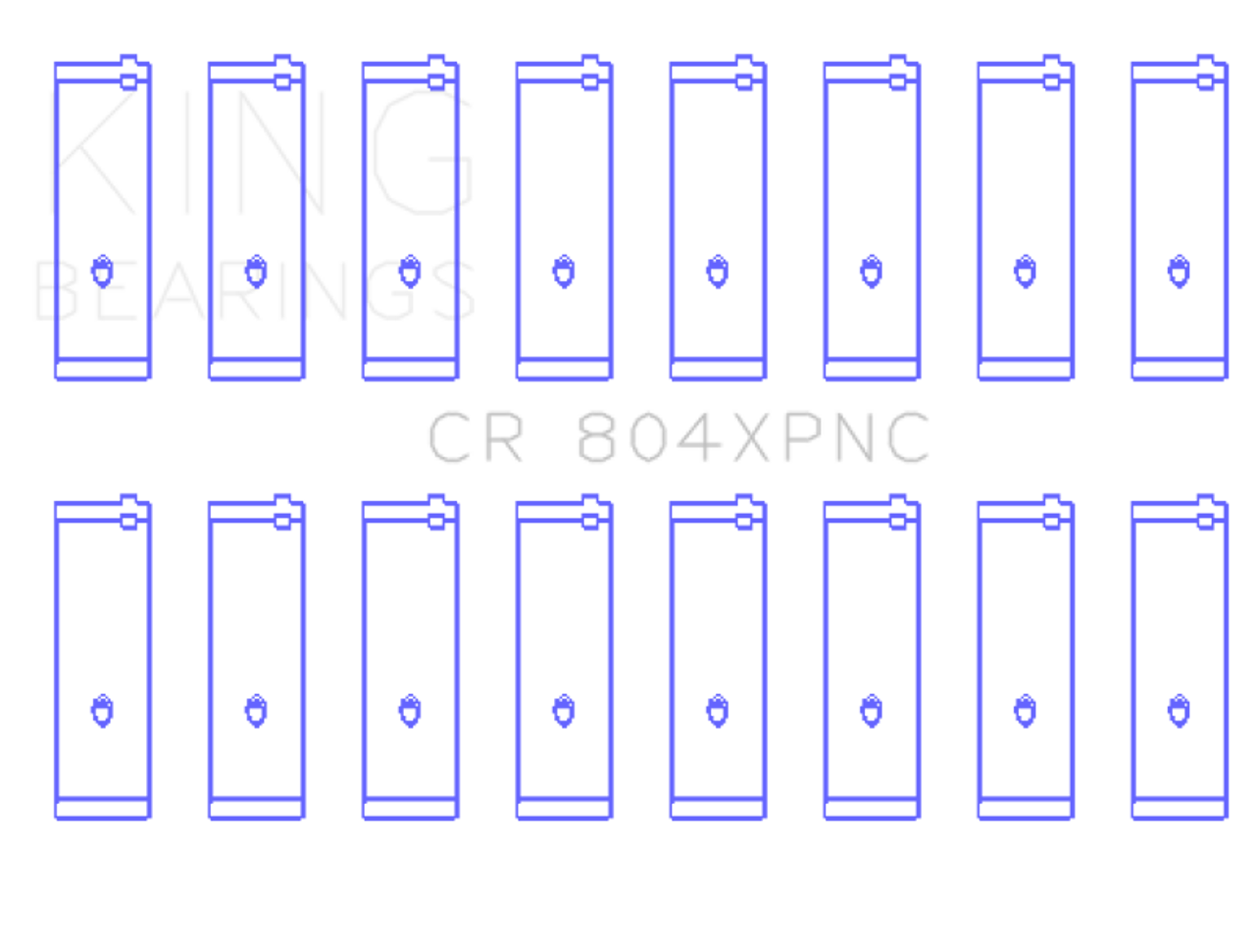 King Ford 260CI / 289CI / 302CI 5.0L Windsor Coated Performance Rod Bearing Set - CR804XPNC