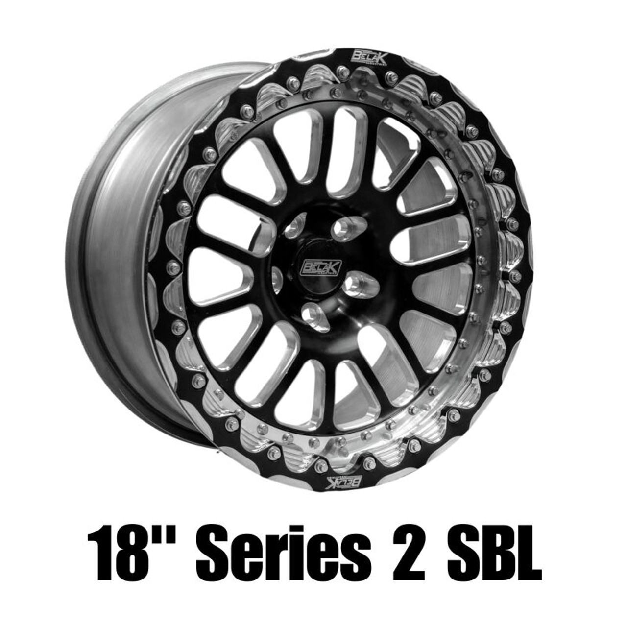 Belak 18x12 / 8.75in BS / 5x4.5in BP / High Pad / Series 2 - Single Beadlock Wheel - 18125450S28BS-SBL