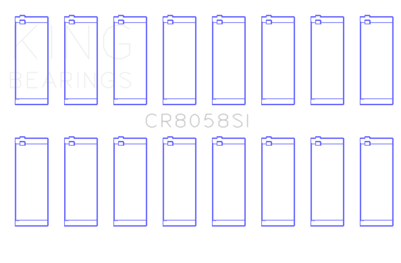 King Ford 6.2L V8 Connecting Rod Bearing Set (Set of 8) - Size STD - CR8058SI