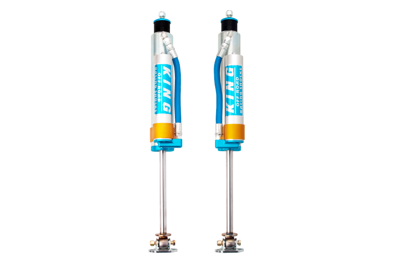 King Shocks 97-06 Jeep Wrangler TJ Front 2.5 Dia Piggy Hose Reservoir Shock 0-2in Lift (Pair) - 25001-160