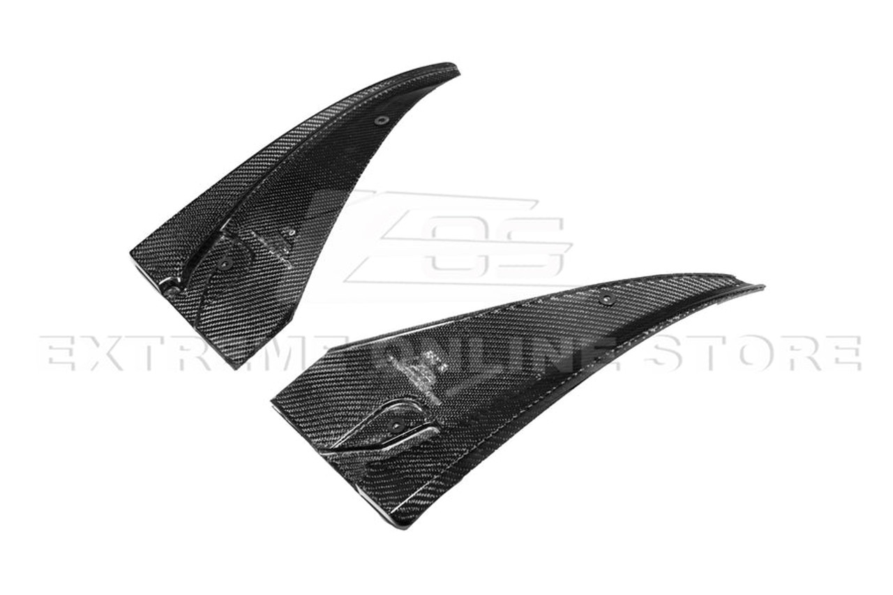 EOS Carbon Fiber Front Splash Guads - 16-19 Cadillac CTS-V (MF-550-BKCF)