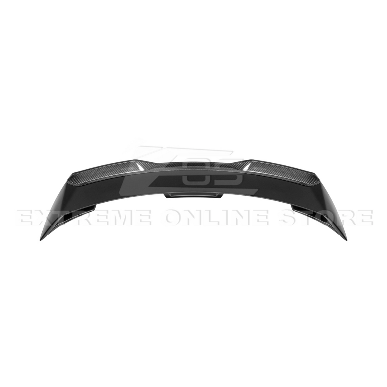EOS Rear Spoiler w. Carbon Fiber Wickerbill - Matte Black - 24+ Mustang S650 (SPOILER-891-ABS_SPLITTER-752-BKCF)