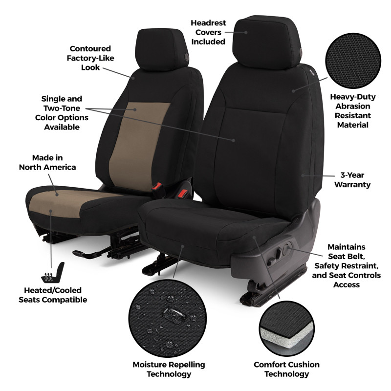 Covercraft 15-24 Ford Edge Endura PrecisionFit Custom Front Row Seat Covers - Charcoal/Silver - GTF604ABENCS Photo - out of package