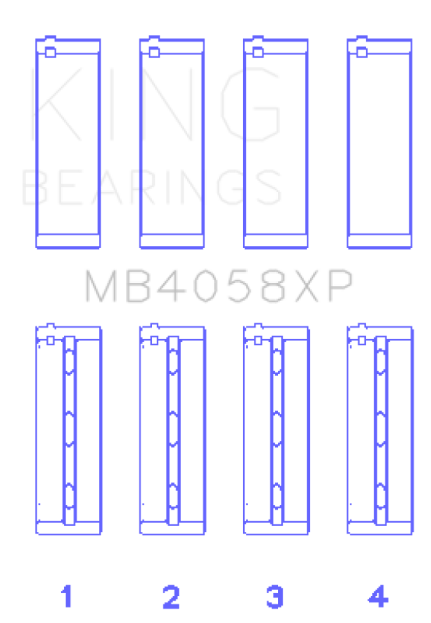 King Nissan VQ35DE Performance Main Bearing Set - Size +.026mm - MB4058XP.026