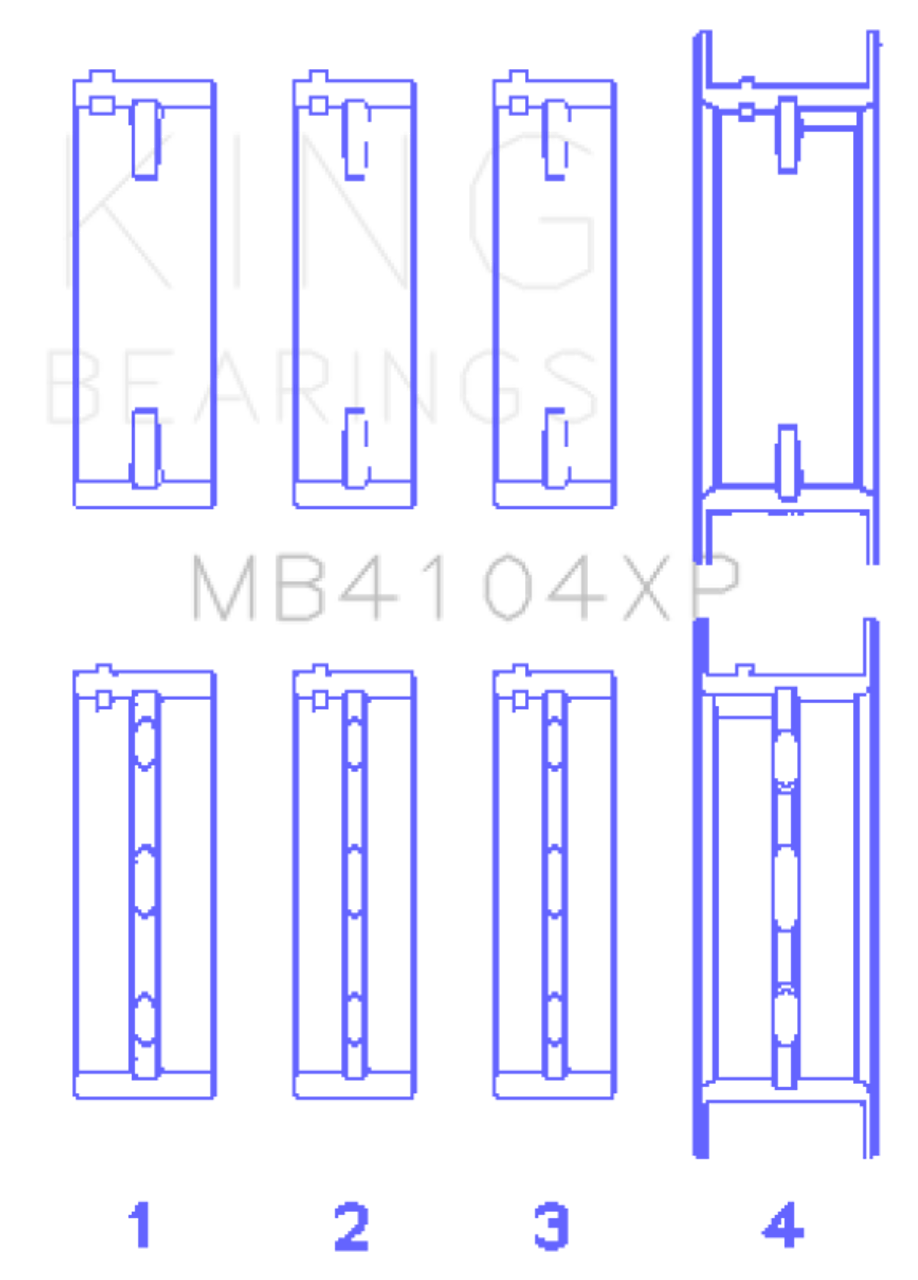 King Nissan VG30DE/VG30DETT Performance Main Bearing Set - Size STDX - MB4104XPSTDX
