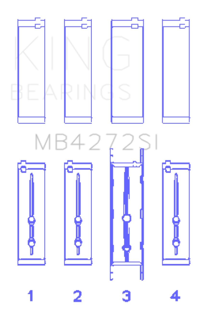 King Engine Bearings HolDEn Alloytec 175/190 (Size +0.50mm) Main Bearing Set - MB4272SI0.5