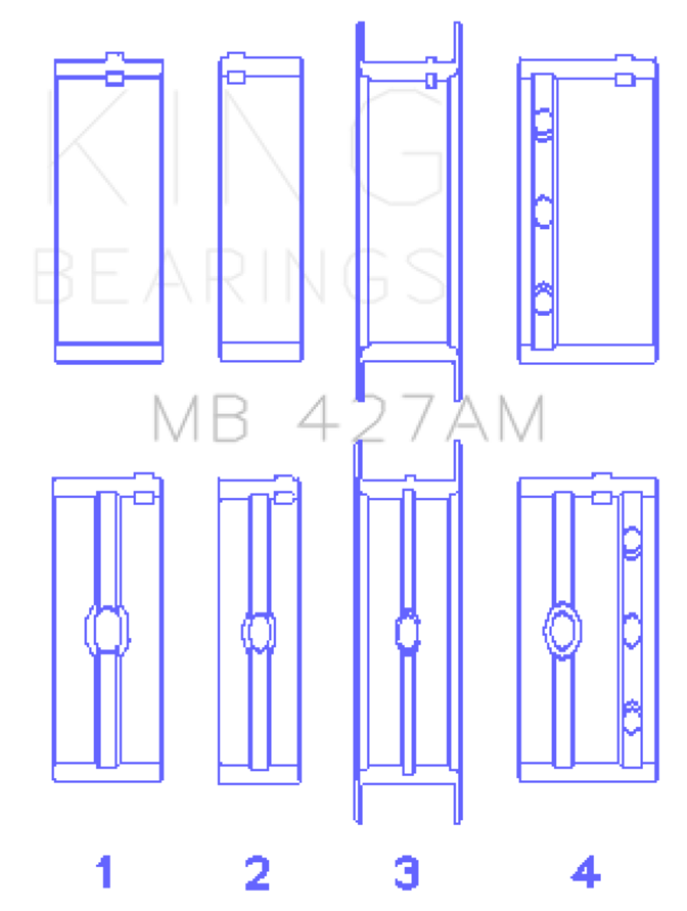 King Engine Bearings ChevrolET 173 V6 (Size +0.75mm) Main Bearing Set - MB427AM0.75