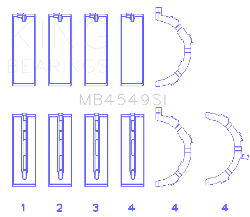 King Engine Bearings Ford Ecoboost 3.5L V6 (Size +0.25mm) Main Bearing Set - MB4549SI0.25