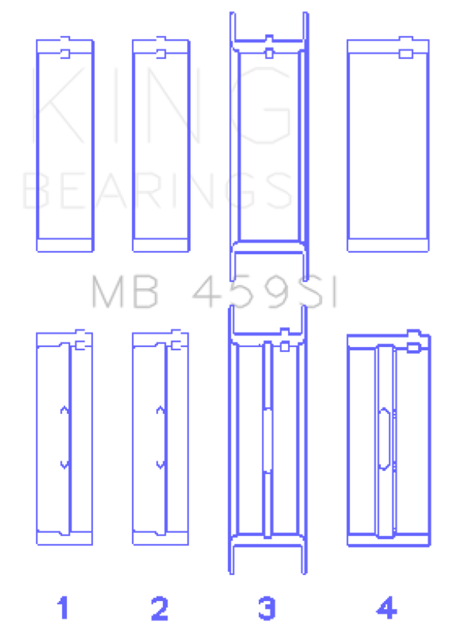King Engine Bearings Ford V-6 183. (Size +0.75mm) Main Bearing Set - MB459SI0.75