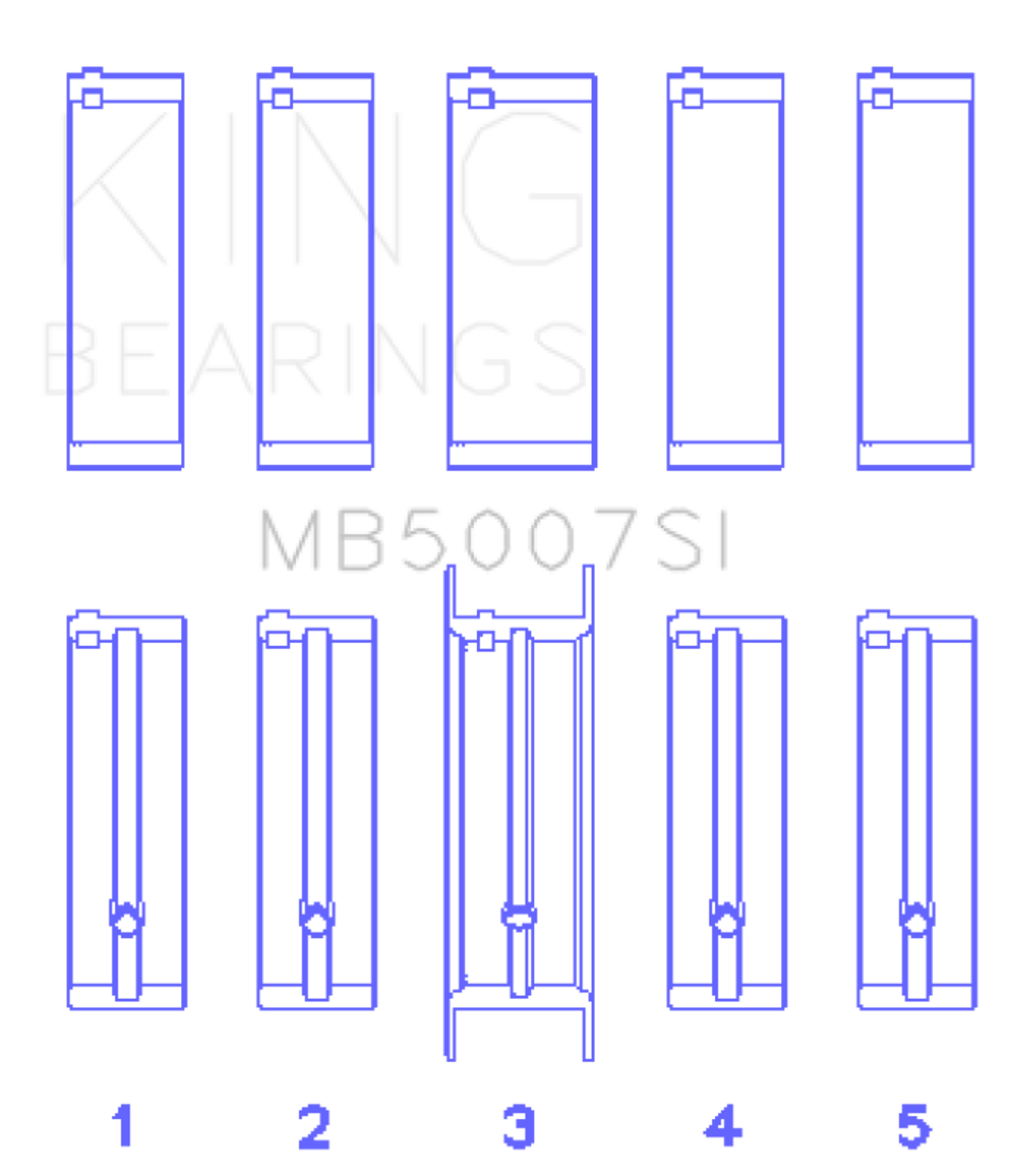 King Engine Bearings G.M.C. Saturn (Size +0.25mm) Main Bearing Set - MB5007SI0.25