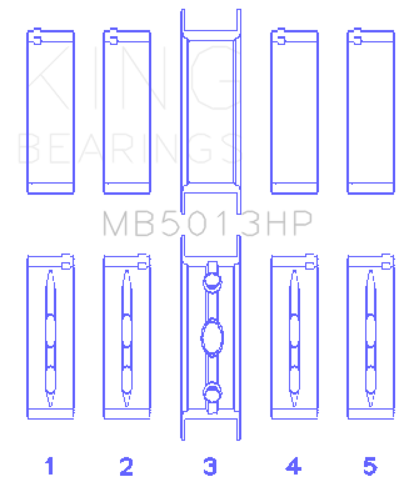 King Chevy LS1/LS2/LS4/LS6 Performance Main Bearing Set - Size 010X - MB5013HP010X