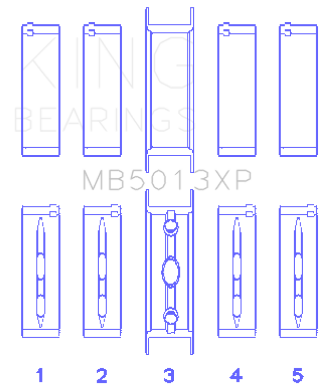 King Chevy LS1 / LS6 / LS3 (Size 010) Performance Main Bearing Set - MB5013XP010