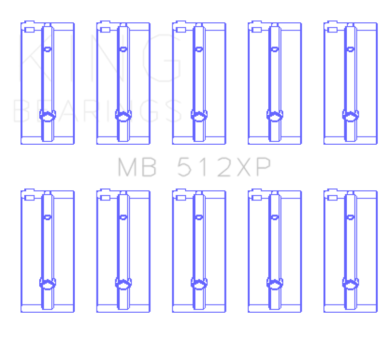 King Ford BDA - European (Size STD) Performance Main Bearing Set - MB512XP