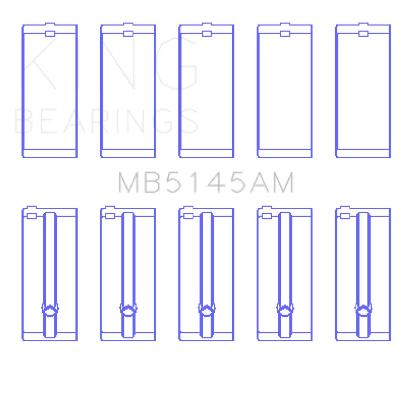 King Engine Bearings Toyota 2.4D L 2L (Size +0.25mm) Main Bearing Set - MB5145AM0.25