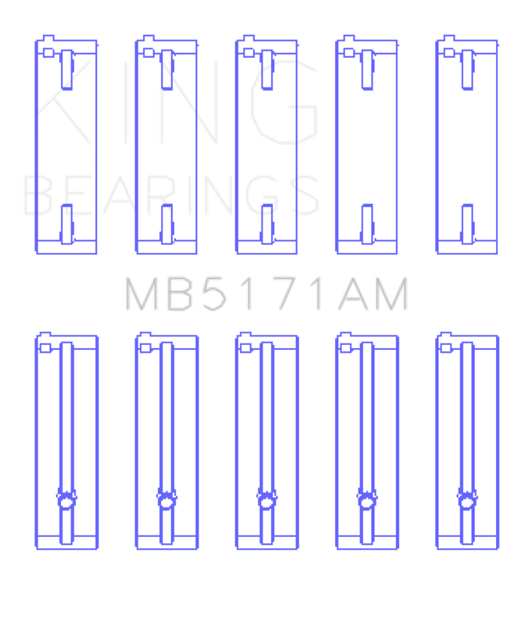 King Mazda FS-DE L4/FP L4/FS L4  DOHC 16 Valve  (Size +1.0) Main Bearing Set - MB5171AM1.0