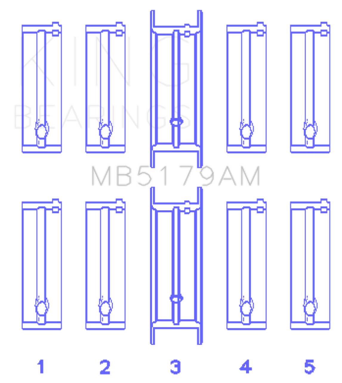 King Daewoo/GM/Opel/Vauxhall (Size 0.5) Main Bearing Set - MB5179AM0.5